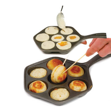 Cast Iron Japanese Takoyaki Pan Nonstick 7 Holes Baking Pan